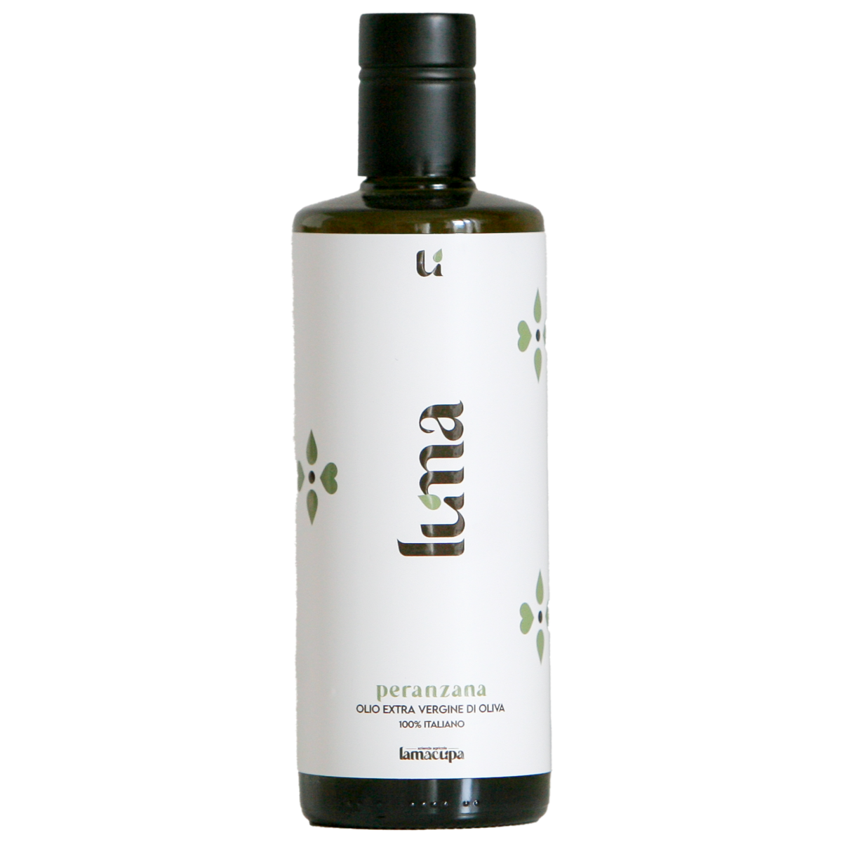 Bottiglia olio extravergine d'oliva Peranzana 100% italiano Lamacupa, 500ml